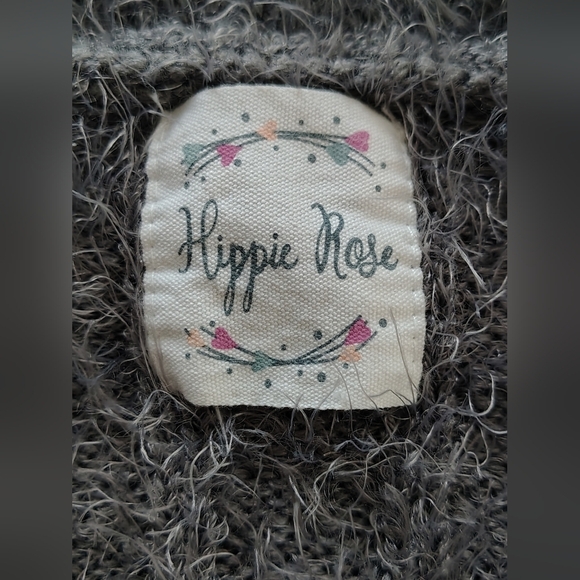 Hippie Rose Cozy Gray Women's Sweater Cardigan Size L - Picture 5 of 7